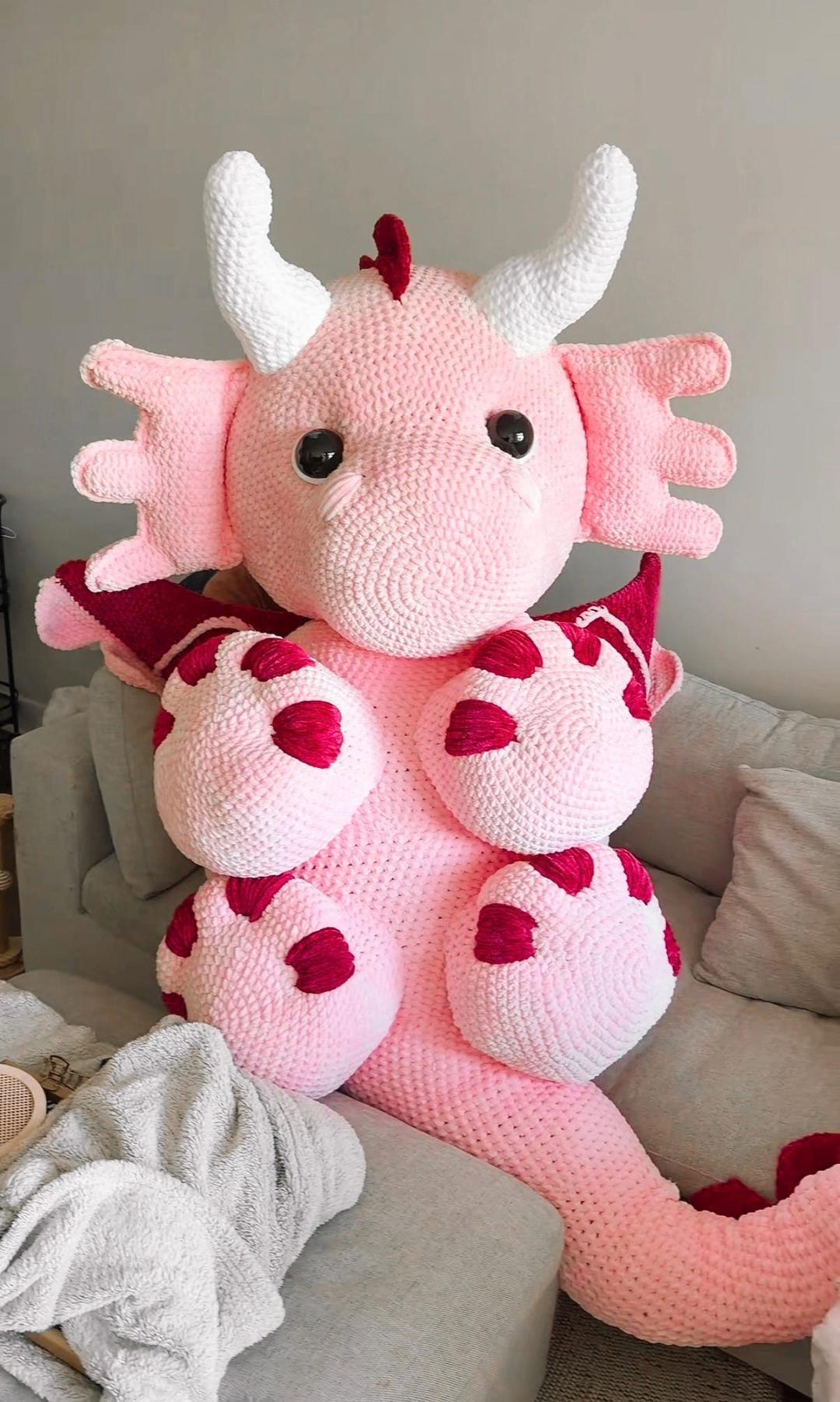 GIANT Dragon Crochet Pattern, Dragon Amigurumi Pattern DIY Crochet