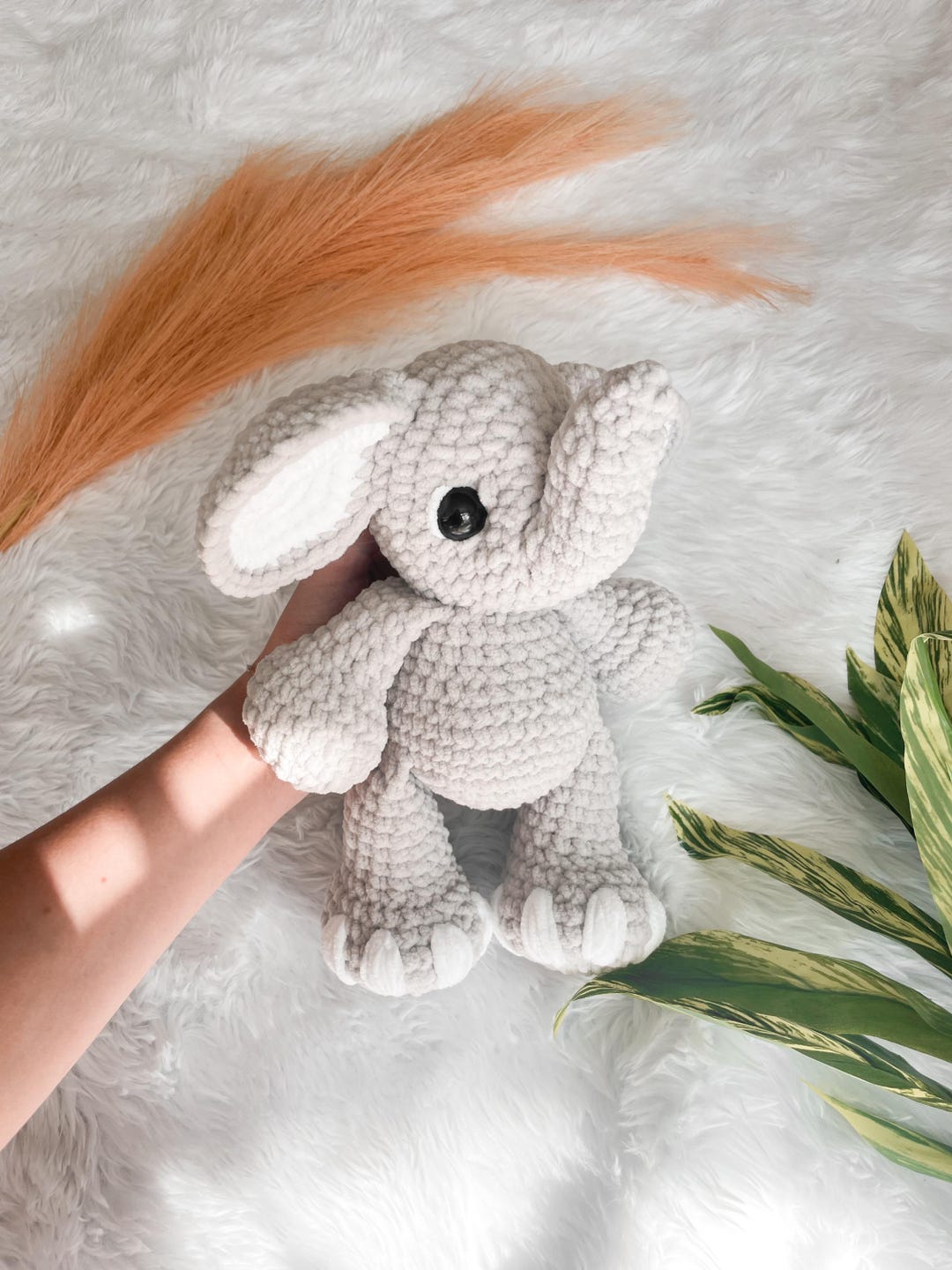 LOW SEW Elephant Crochet Pattern Elephant Amigurumi Pattern DIY Crochet ...