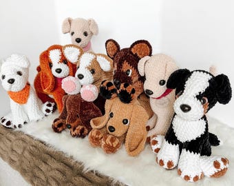 LOW SEW Crochet Dog Pattern Bundle Pattern, Splooting, Standing, Sitting, Playing, and Sleeping Body Styles!