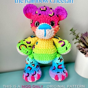 Rainbow Cheetah Pattern Modification Amigurumi Pattern DIY Crochet Tutorial Cheetah Crochet Animal Patterns Amigurumi Rainbow Cheetah
