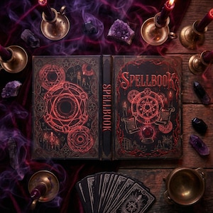 Spellbook Hardcover Journal | Occult Grimoire Notebook, Magic Symbols