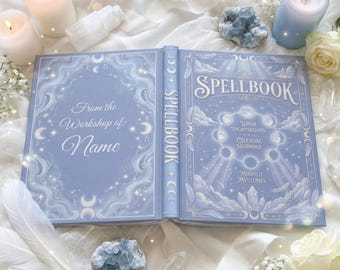 Diario personalizzato con copertina rigida, libro degli incantesimi lunari / Fasi lunari, magia celeste, quaderno delle streghe