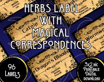 Herbalism, Spice Labels Jar, Witch Apothecary, Herb Label, Wicca Herbs ...