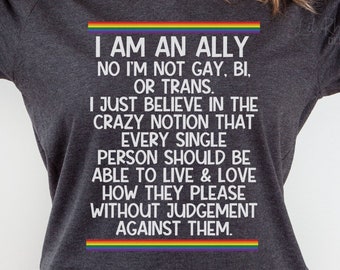 I Am An Ally Shirt, Pride Ally Tee, Pride Month Shirt, Gift For Ally, I Am A Safe Person Top, Anti Discrimination Tee, LGBTQ Parade TShirt
