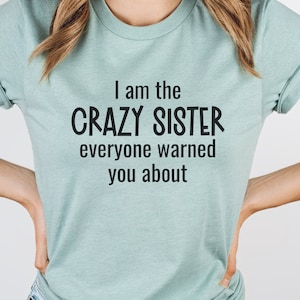 I Am The Crazy Sister Everyone Warned You About Tee, Sister T-Shirt, Favorite Sister Shirt, Sarcastic Sister Shirt, Gift for Sister