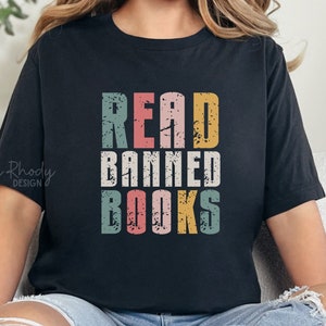 Shirt lezen verboden boeken, cadeau voor bibliothecaris, T-shirt boekenliefhebber, boekenwurmtop, cadeau voor liberale leraar, shirt boeklezer, cadeau voor liberaal