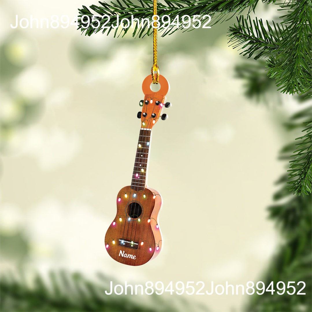 Ukulele Christmas Lights Ornament Flat Ornament Tree Hanging Etsy