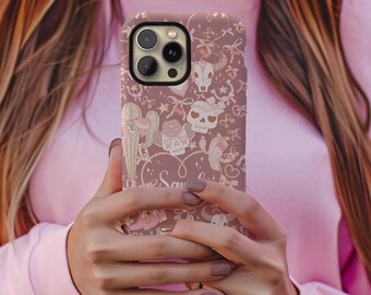 Pink Western Cowgirl Phone Case: Skulls, Bows & Rodeo Style