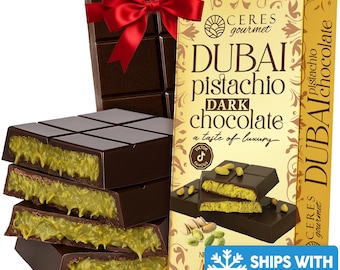 Dubai Pistachio Dark Chocolate Bar – Kunafa Knafeh Gourmet Dessert
