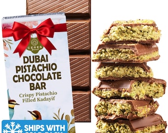 Handmade Pistachio Kunafa Chocolate Bar – Dubai Style, 7 oz (200g)