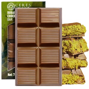 Handmade Pistachio Kunafa Dubai Chocolate Bar, 7oz image 1