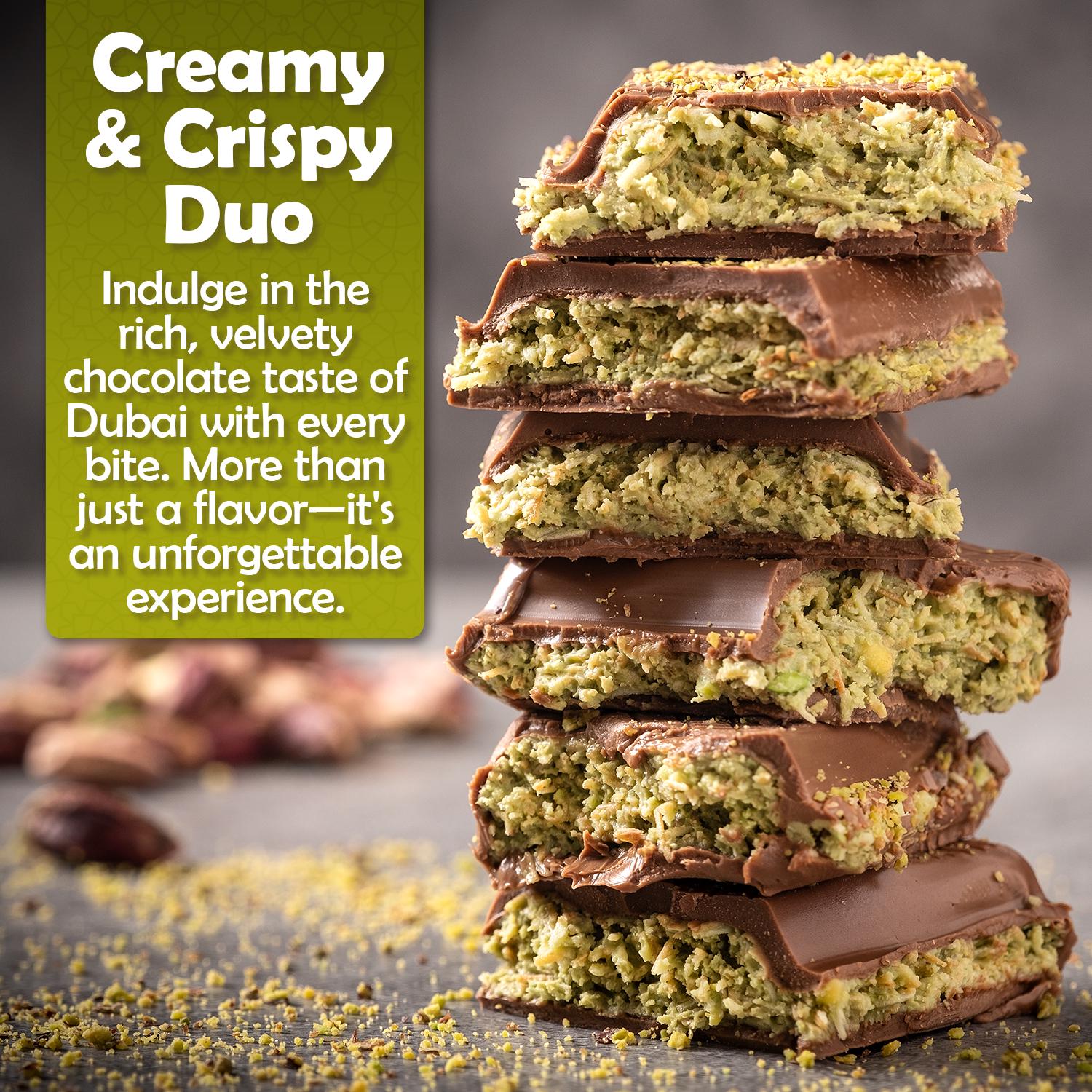 Dubai Chocolate Bar | Kunafa Pistachio Bar 7oz | Viral Dubai