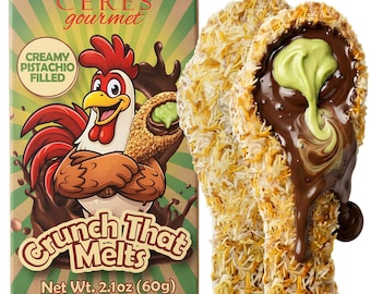 Ceres Gourmet Chicken Drumstick Chocolate Bar: Pistachio Cream, Crispy Kataifi (2.1oz)