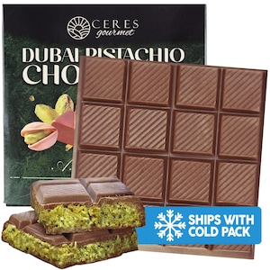Dubai Chocolate Bar, Pistachio Chocolate Knafeh Bar -3.5 Oz, (100g) Pistachio, Luxurious Gift & Indulgent Snack