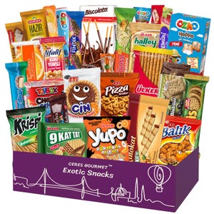 Snack Box, International Turkish Snack Box 31 Pcs, Exotic Sweet, Turkish Sweet & Perfect Gift for Game Nights and Candy Lovers