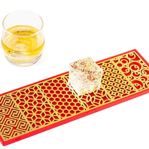 Brass Ice Designer Tray Craft Modern Ice Molds Cube Stamping Plate For  Whiskey