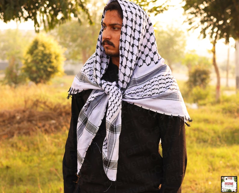 Écharpe arabe Keffiyeh Shemagh Original Palestine Kufiya