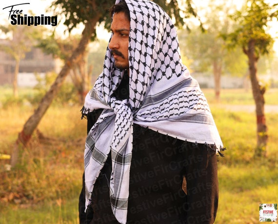 Keffieh palestinien vert  Foulard traditionnel palestinien