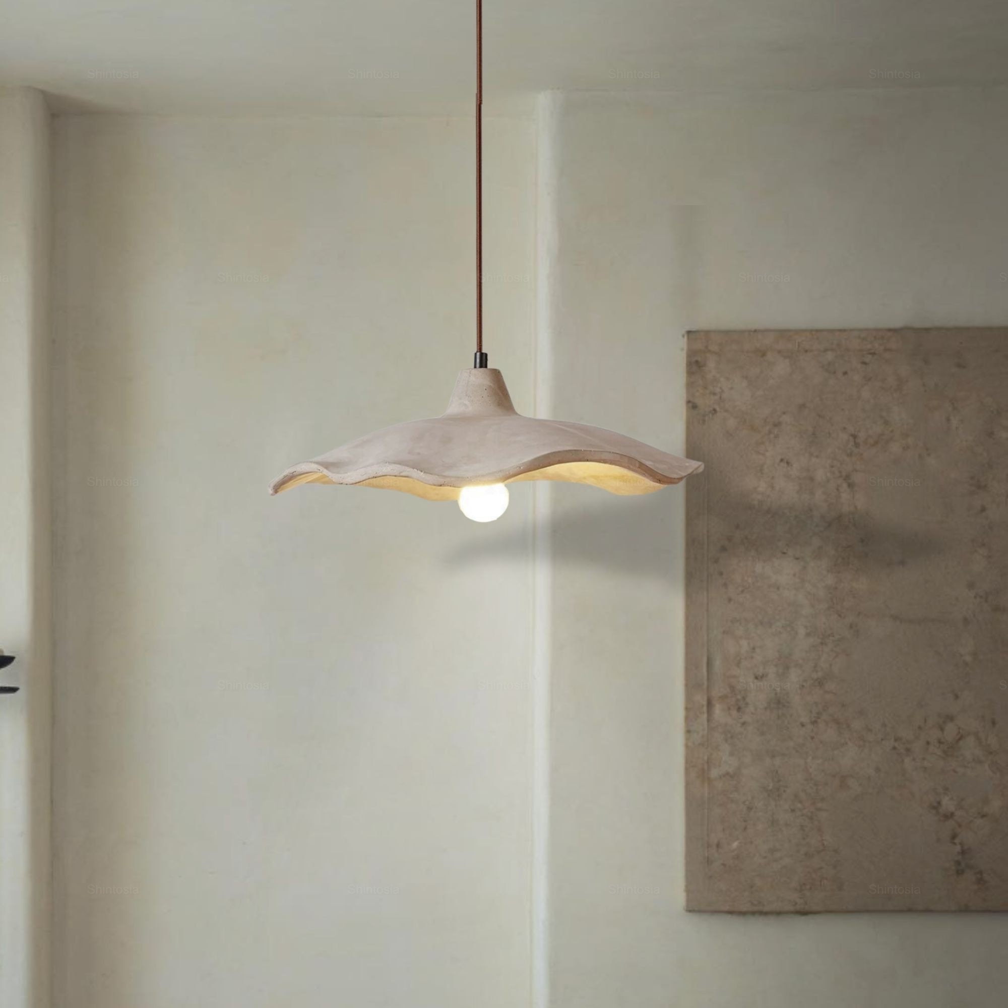 Concrete Pendant Light • Chandelier • Handmade Pendant Light • Home Decor Lamp Shade • Hanging Lamp • Wabi Sabi Japanese Style Cement Decor