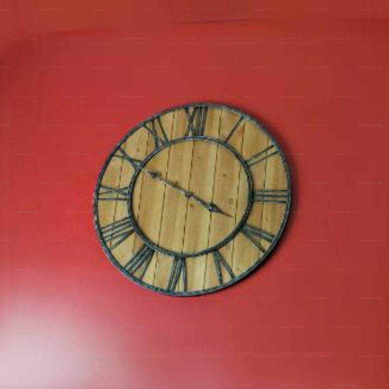 40cm Solid Wood Large Wall Clock Vintage Wall Clock Rustic Etsy Australia