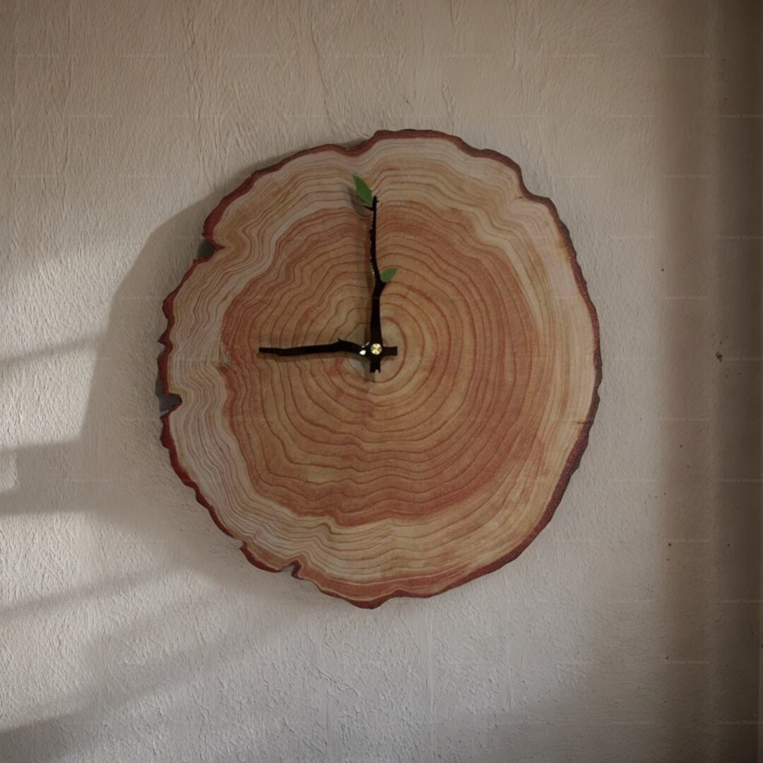 Tree Trunk Wall Clock Wood Log Clock Branch Hour Hand Unique Etsy