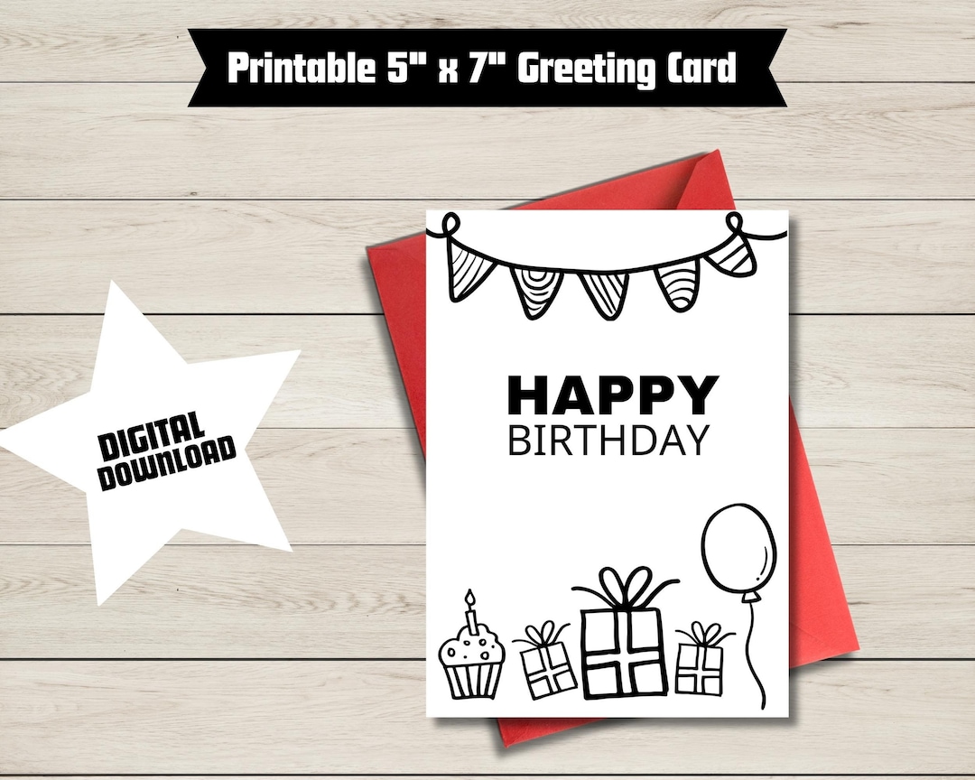 Printable Playful Birthday Card - Etsy