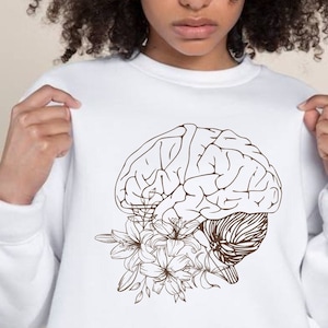 Trendy Brain Anatomy, Human brain sweatshirt, Nursing student gift, Gift for her, Brain Sweatshirt Heavy Blend™ Crewneck Sweatshirt
