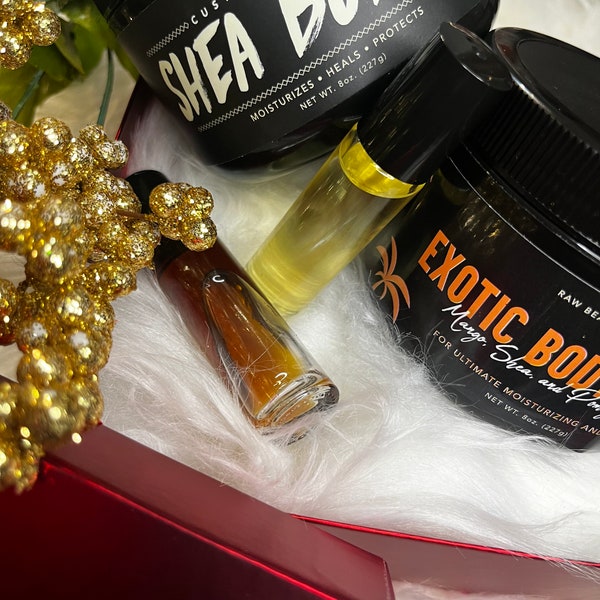 Raw Beauty gift set, 1 shea butter and 1 roll-on oil