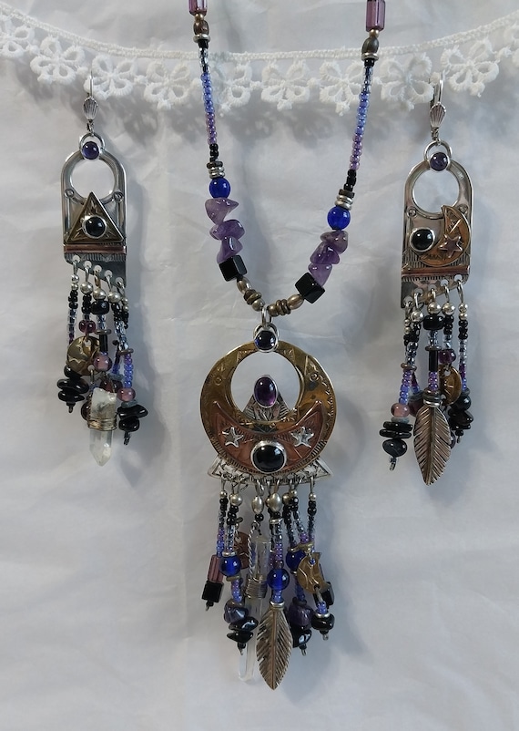 Vintage Necklace & Earring Set Dreamcatcher-Cresce