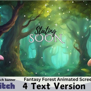 Starting soon screen animated fantasy themed twitch overly be right back animation twitch background currently offline scene collection