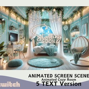 Starting Soon Animated Screen, Vtuber Animated Background, Twitch Overlay, Streaming Screen, Cute Pastel Animation, Digital Download, twitch