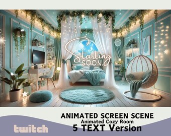 Animated Cozy Room - Twitch Starting Soon Screen (Digital Download)