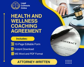 Attorney-Written Health & Wellness Coaching Contract Template (MS Word + PDF)