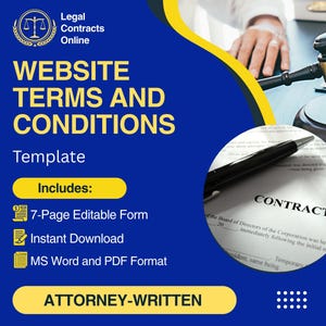 Website Terms and Conditions Template: Attorney Drafted (PDF & Word)