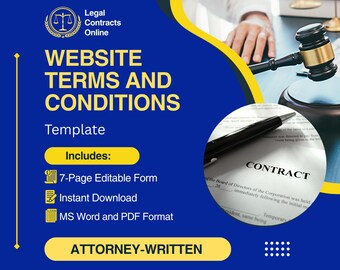 Website Terms and Conditions Template: Attorney Drafted (PDF & Word)