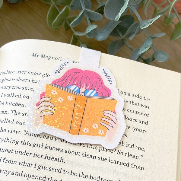 Sniff Sniff Book Magnetic Bookmark, Holographic Bookmark, Book Lover, Librarian Gift, Bookish Girlie, Booktok Gift, Bookworm, Fiction Reader