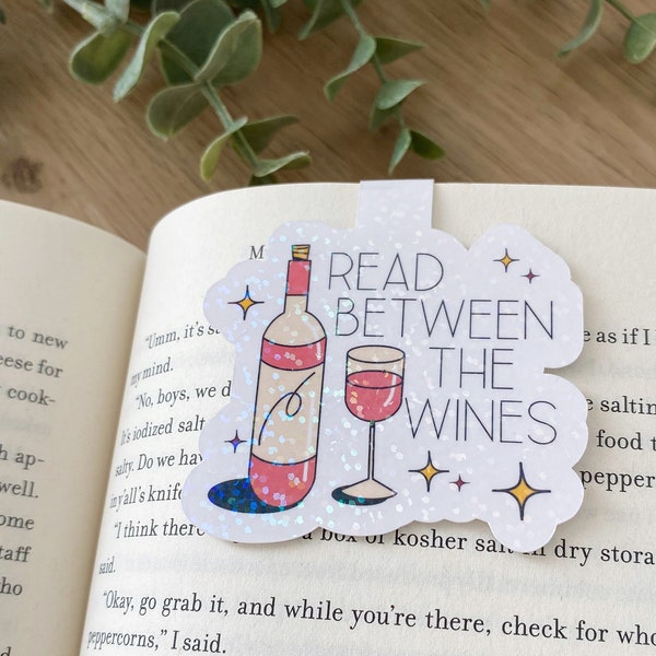 Read Between The Wines Holographic Magnetic Bookmark, Wine Lover, Fiction Gift, Book Worm Gift, Book Lover, Bookish Gift Idea, Books Wine