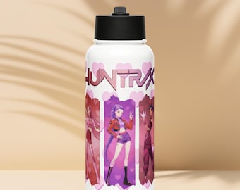 KPOP Stainless steel water bottle with a straw lid