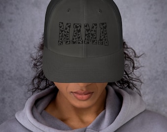 Mama Trucker Cap, Black Embroidered