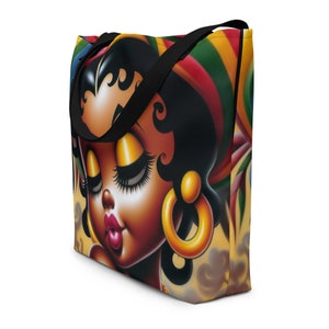 Boop Large Tote Bag - Betty Boop handbag, black betty Boop, gifts for her