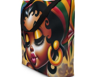 Boop Large Tote Bag - Betty Boop handbag, black betty Boop, gifts for her