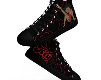 Zapatillas altas personalizadas de Betty Boop: Zapatos de lona para mujer