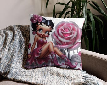 Betty Boop Rose Pillow