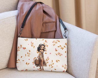 Betty Boop Floral Crossbody Bag: Faux Leather Wristlet