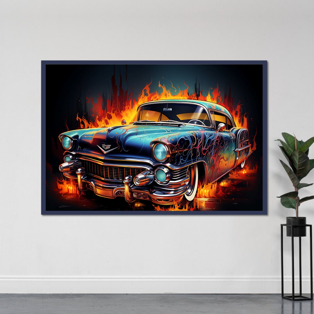 Classic Cadillac Wall Art Retro Car Wall Poster American Car Vintage