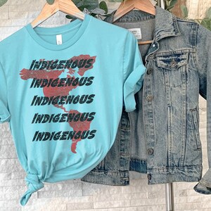 Indigenes T-Shirt, Distressed Style, Turtle Island, Amerika Karte