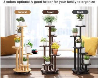 Support pour plantes en bois à plusieurs niveaux | Support pour plantes d'extérieur | Support pour plantes d'intérieur | Support pour plantes | Support pour plante en bambou | Cadeau de pendaison de crémaillère