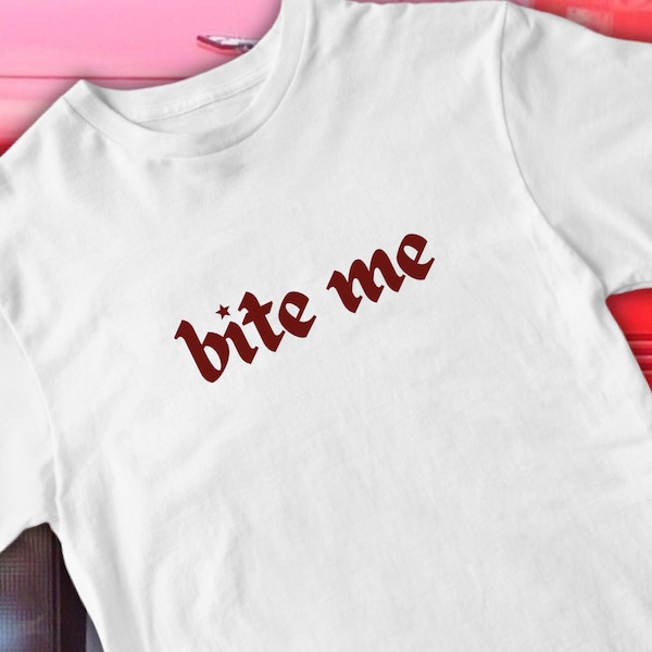 Bite Me Y2K Cropped Baby Tee - Scandi It Girl Coquette Fashion