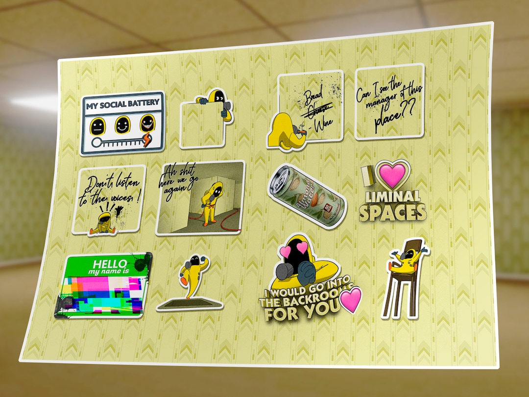 Backrooms Level 0 “the Lobby” A4 Sticker Sheet - Etsy