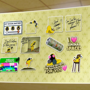 Foglio di adesivi A4 "Backrooms livello 0" "The Lobby".